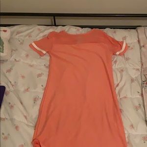 Cute light pink with white stripes dress